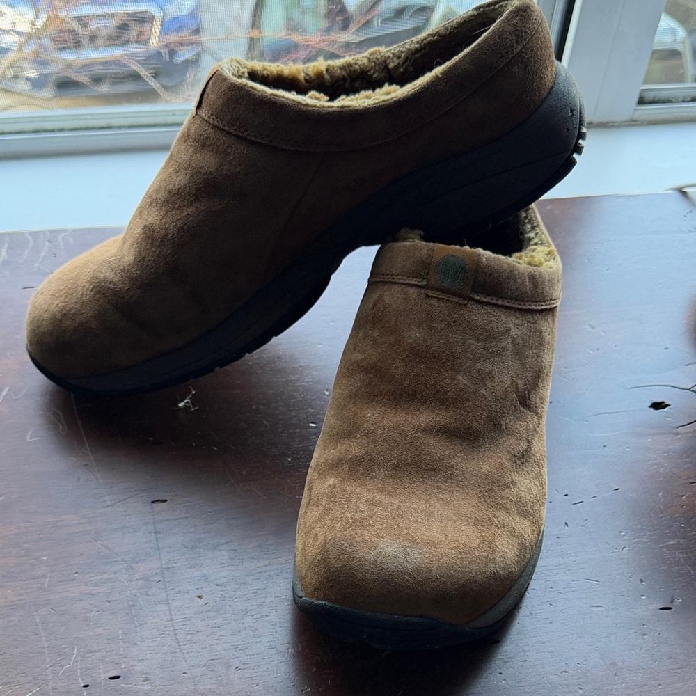 Merrell Tan Suede Slip-On Shoes